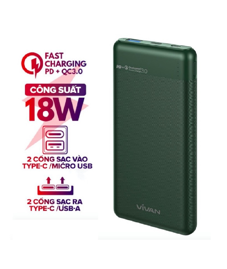 Pin Sạc Dự Phòng 10.000mAh VIVAN - Chính hãng