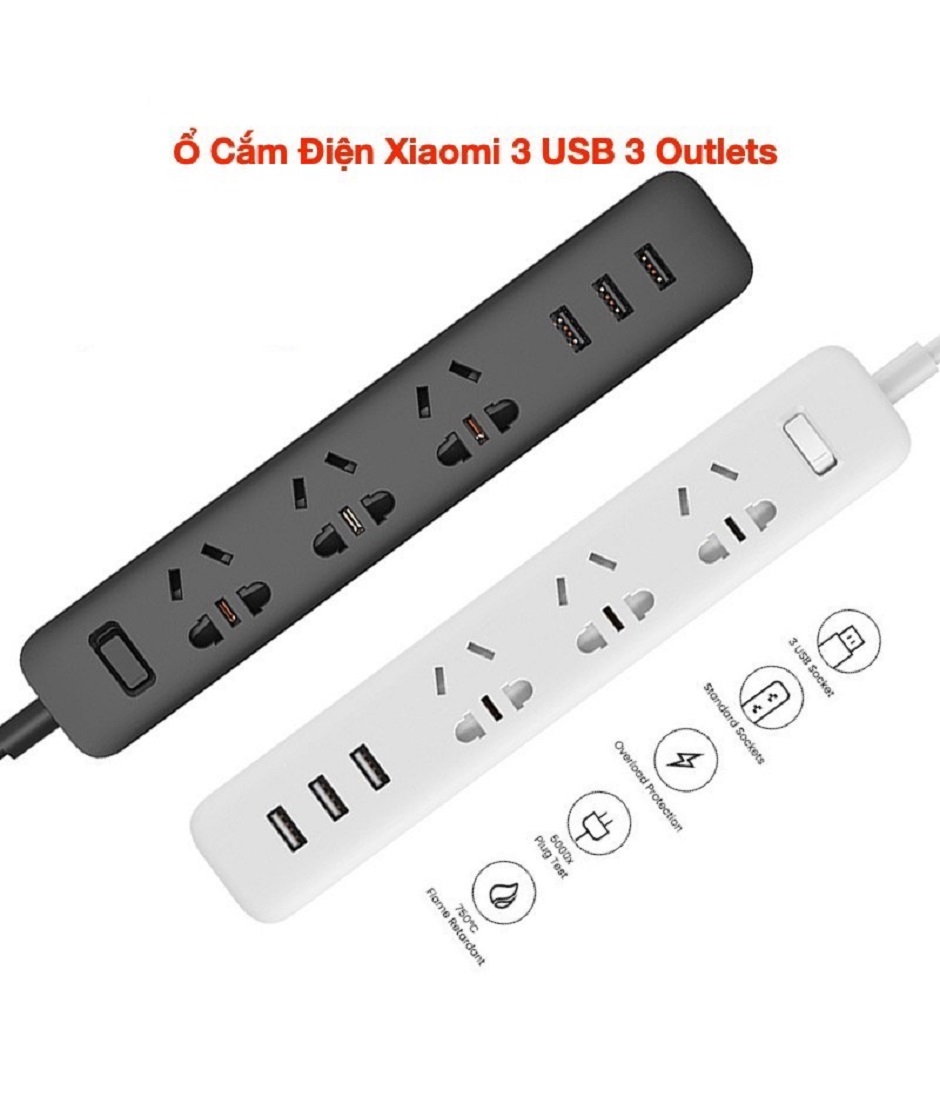 Ổ Cắm Điện Xiaomi Power Strip 3 USB 3 Outlet