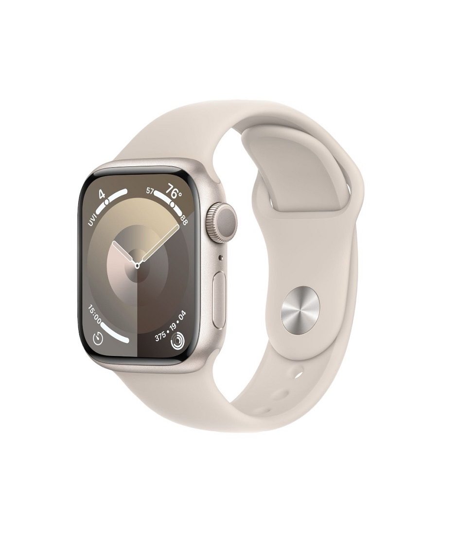 Apple Watch Series 9 GPS 45mm viền Nhôm Starlight - Dây cao su